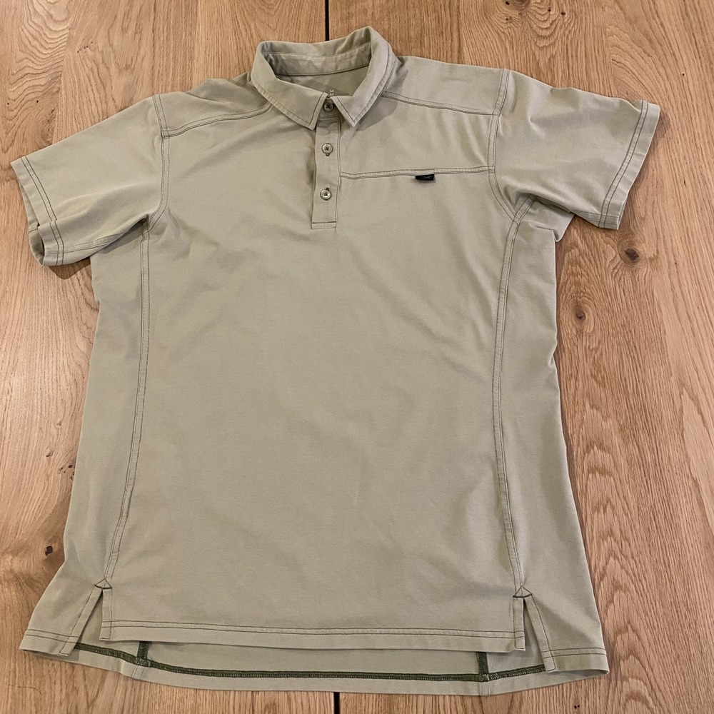 Arcteryx Captive SS Polo Shirt Size Men's Medium Golden Wheat Color